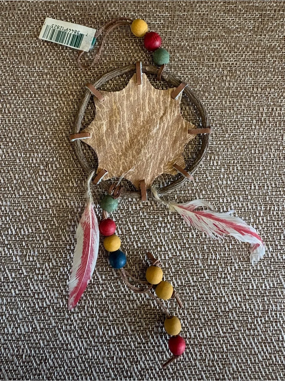 Native American Christmas Ornament Dream Catcher Horse Bison Beads & Feathers